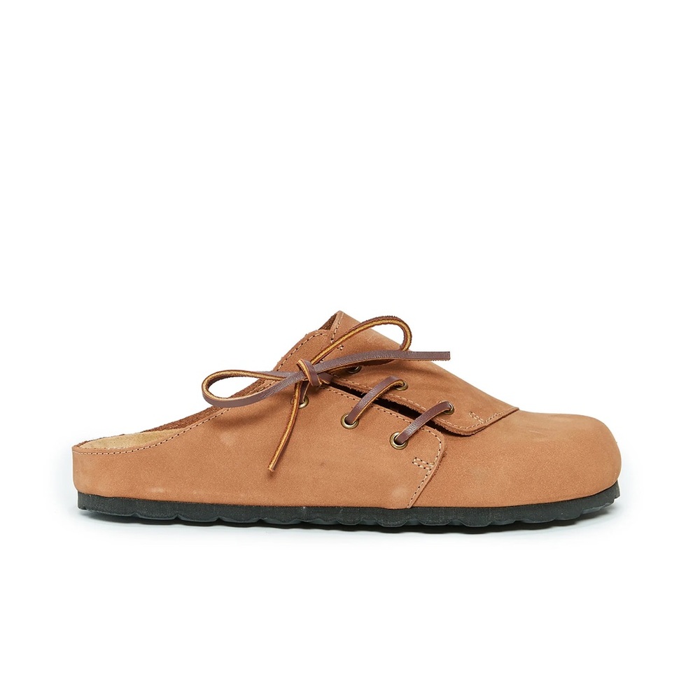 NWOT ($110) Mandel Brown Sabot Clogs ESTER Made w/ Leather Size 42 (11/11.5 US)